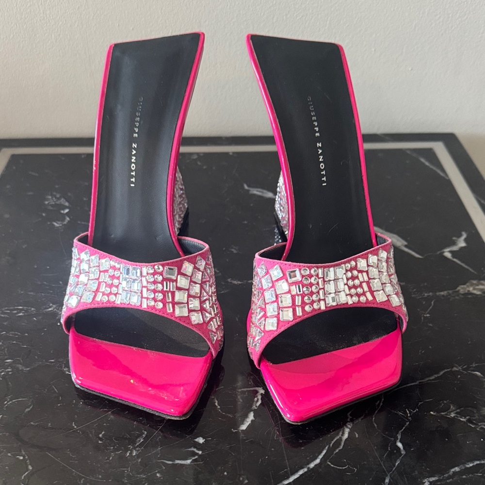 Giuseppe Zanotti Rare Pink and Silver Wedge mules 39 - Picture 3 of 6